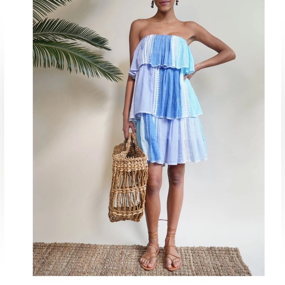 Lemlem Other - Lemlem Women's Esthal Short Dress Cover Up Swim Blue Size XS